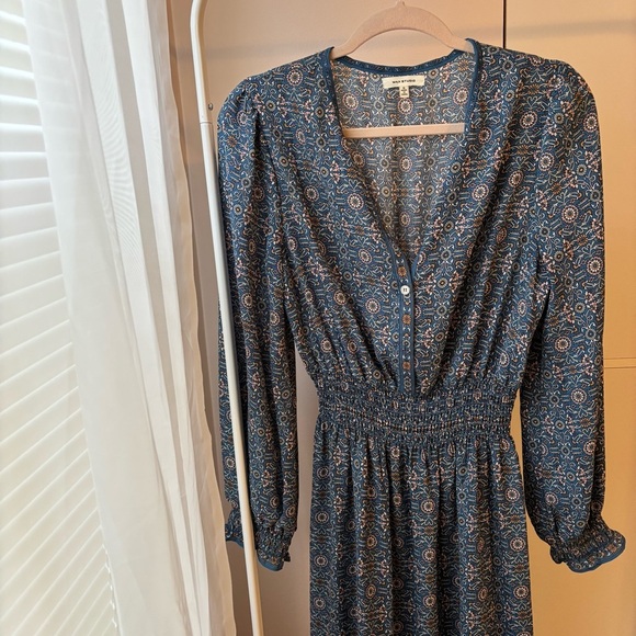 Max Studio Blue and Black Long Sleeve Dress Size S - Picture 2 of 2